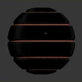 Black Textured Sphere With Red Stripes And Layered Surface Design Structure 3d model