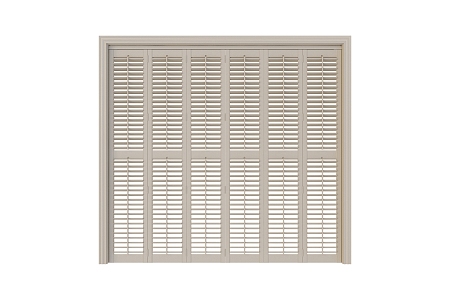 Modern Folding Door Solid Wood Shutter Door 3d model