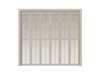 Modern Folding Door Solid Wood Shutter Door 3d model