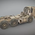 Khaki Heavy Duty Military Tractor Truck With Rugged Multi Wheel Design