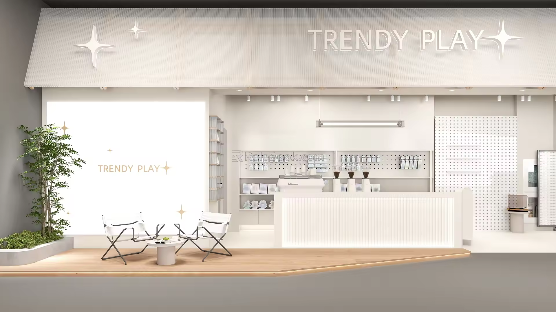 Tide Play Cream Coffee Surrounding Shelf Window Store Tile Sunlight Board 3d model