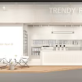 Tide Play Cream Coffee Surrounding Shelf Window Store Tile Sunlight Board 3d model