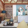 New Chinese Front Desk Hall 3d model