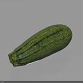 Fresh Green Zucchini Vegetable With Striped Skin On Dark Reflective Surface