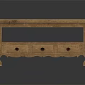 Wooden TV Stand With Brown Finish And Three Drawers For Living Room