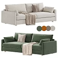 Comfortable Sectional Sofa With Cushions Throw Blanket And Multiple Color Options 3d model