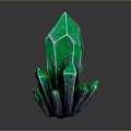 Vibrant Green Crystal With Sharp Facets Multiple Prismatic Tips And Glowing Surface 3d model