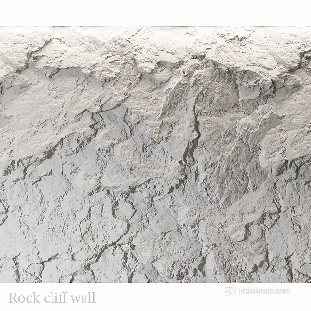 Building Component With White Rough Textured Surface And Natural Cracked Detail 3d model 