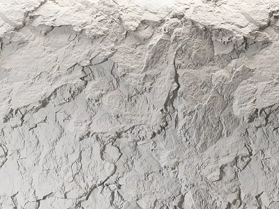 Building Component With White Rough Textured Surface And Natural Cracked Detail 3d model
