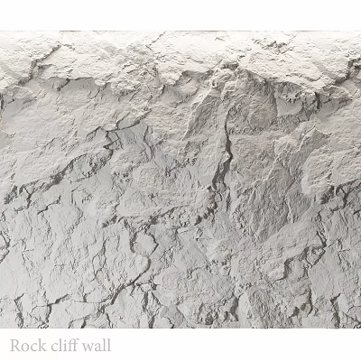 Building Component With White Rough Textured Surface And Natural Cracked Detail 3d model