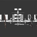 Detailed Scale Model Of Space Station With Solar Panels And Electronic Control Systems