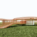 Landscape Special-shaped Gallery Frame Aerial Gallery Bridge Trestle Arc Gallery Frame Landscape Small Building 3d model