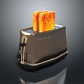 Modern Electric Toaster Design Featuring Two Slices Of Golden Toasted Bread