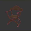 Wooden Leisure Chair With Classic Design Curved Armrests And Unique Backrest