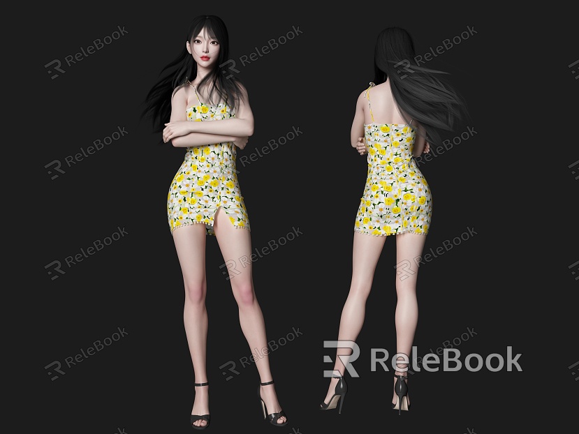 beautiful woman character model