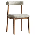 Modern Minimalist Dining Chair With Wooden Frame And Comfortable Upholstered Seat