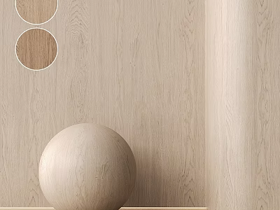 Light Wood Grain Wall Panel Components With Texture Samples And Sphere Decor 3d model