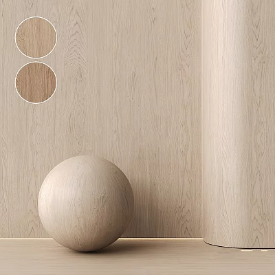 Light Wood Grain Wall Panel Components With Texture Samples And Sphere Decor 3d model