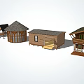 Various Wooden House Designs With Different Roof Styles And Porch Structures
