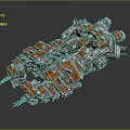 Futuristic Sci Fi Mechanical Structure With Orange Silver Components And Intricate 3D Design 3d model