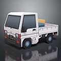 White Compact Delivery Truck With Cargo Packages In Truck Bed