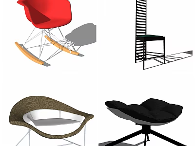 Modern Leisure Chairs With Ergonomic Design Stylish Frames And Multiple Color Options 3d model