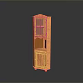 Classic Wooden Tall Display Cabinet With Glass Door And Lower Storage Compartment