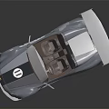Gray And White Convertible Racing Car With Rear Wing Number 11 ROWE Logo Dark Seats