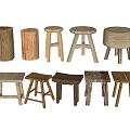 Various Rustic Wooden Stool Designs With Natural Materials And Unique Structures