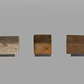 Multiple Outdoor Lights With Different Wood Grain Designs And Square Bases 3d model