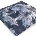 Scenic Snowy Mountain Landscape with Rugged Textures and Sharp Peaks