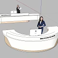 Modern White Curved Reception Desks For Information Center With Professional Staff