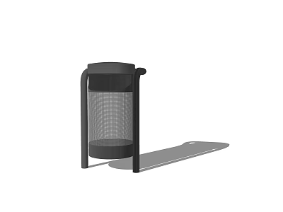 Public Outdoor Trash Can With Black Mesh Design And Foot Pedal 3d model