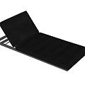 Comfortable Black Lounge Chair With Adjustable Backrest Metal Frame Padded Surface And Pillow