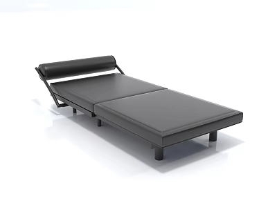 Black Modern Lazy Sofa With Adjustable Backrest Comfortable Seating And Sturdy Legs 3d model