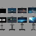 75 And 85 Inch Smart TV Screens with Mobile Stands and Various Display Interfaces