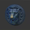 Lion Head Door Handle With Ornate Carved Design And Bronze Finish