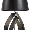 Modern Table Lamp With Black Lampshade And Metallic Twisted Base Design