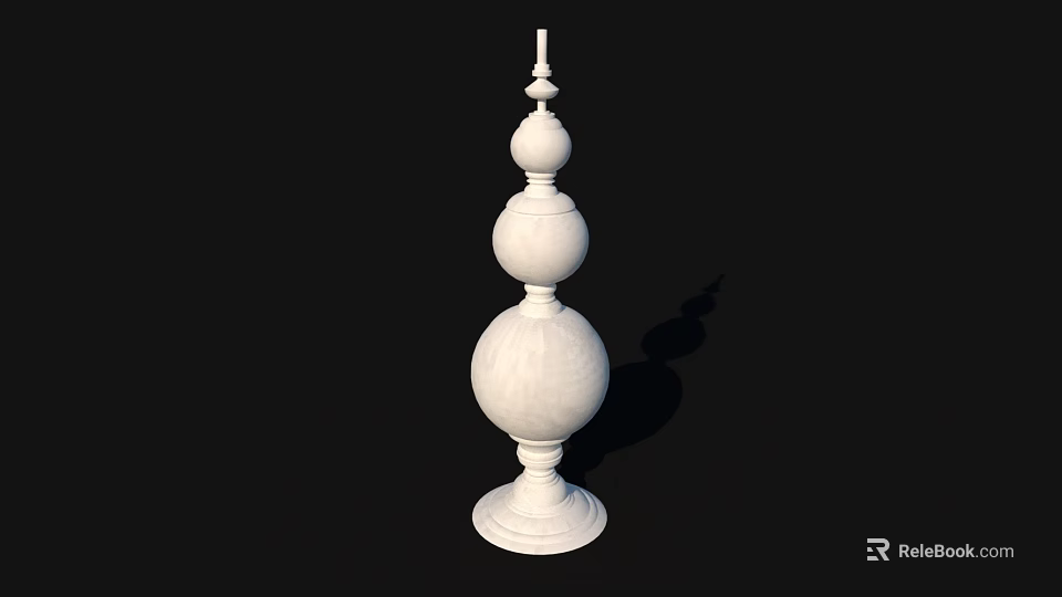 White Candle Lamp With Multi Layered Spherical Design And Stable Base 3d model 