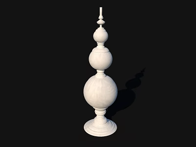 White Candle Lamp With Multi Layered Spherical Design And Stable Base 3d model