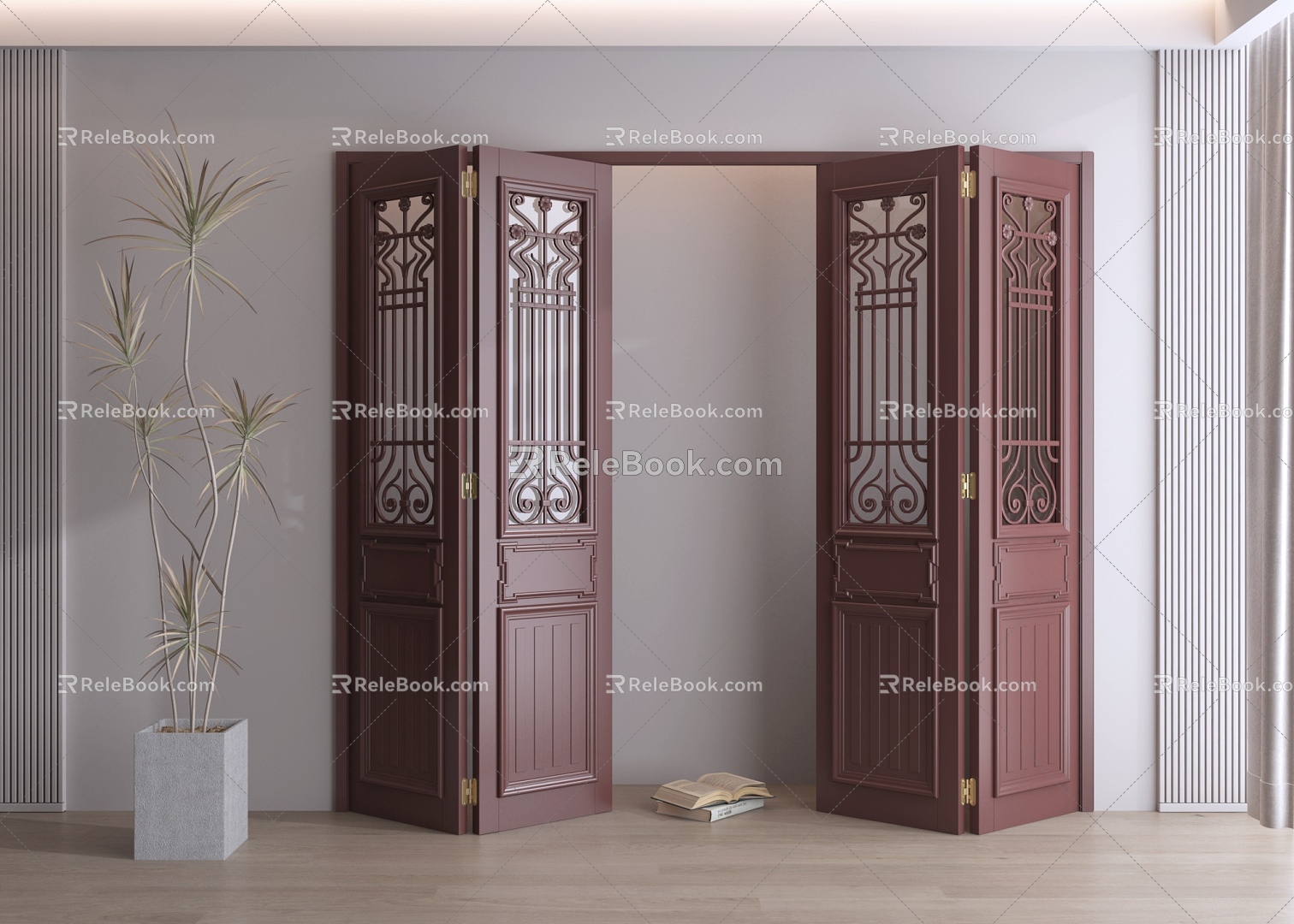 Chinese Classical Door Redwood Door Carved Door Folding Door 3d model