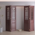 Chinese Classical Door Redwood Door Carved Door Folding Door 3d model