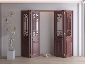 Chinese Classical Door Redwood Door Carved Door Folding Door 3d model