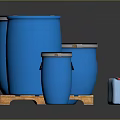 Plastic bucket big trash can bucket container realistic 3d model