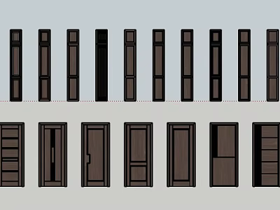 Diverse Furniture Showroom Featuring Various Wooden Door And Cabinet Designs On 3d model