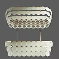 Modern Layered Chandelier With Circular White Glass And Gold Metal Frame