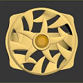 Fashionable Gold Ring With Intricate Cutout Design Central Yellow Gemstone And Unique Geometric Pattern