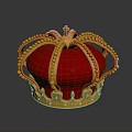 Luxury Household Decorative Crown With Red Velvet Golden Ornaments And Gemstone Accents