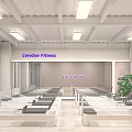 CoreZen Fitness Mall Store Pilates Studio Featuring Neatly Arranged Reformer Equipment Bright Interior