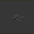 Electricity Pylon 3D Model With Metal Structure And Cross Arms On Gray Background